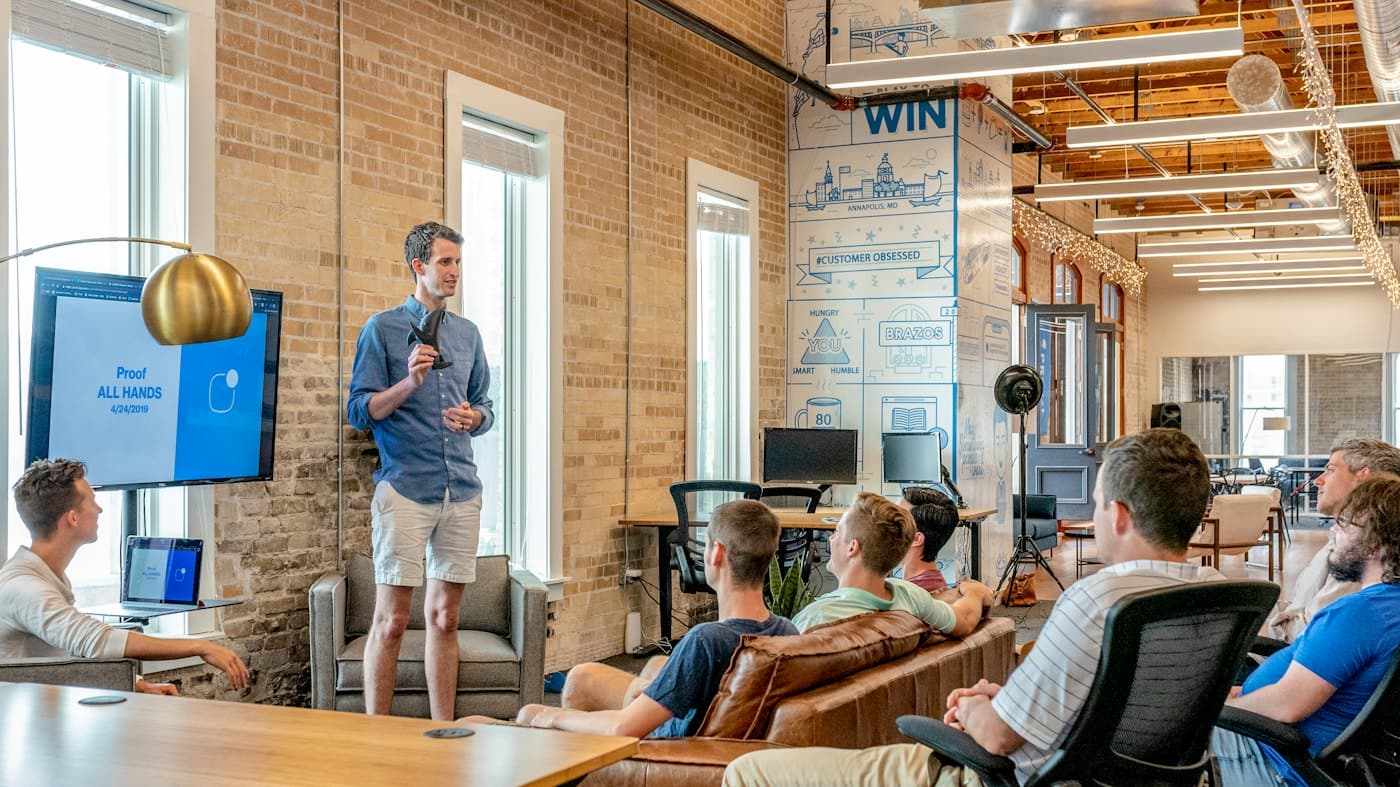 A founding team in a meeting
